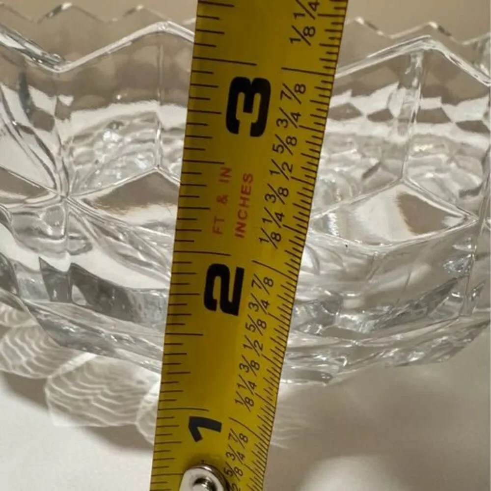 ONE Medium Diamond Cut Glass Bowl (1 of 2)